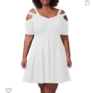 Strappy white short sleeve dress